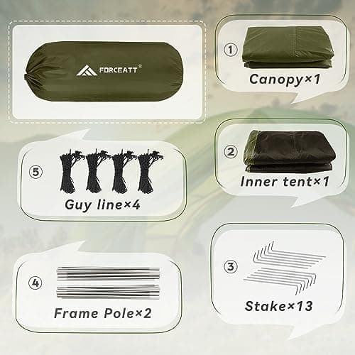 Forceatt 2-4 Personen Zelt Wasserldicht 3-4 Saison Ultraleicht Mit Kleinem Packmaß Für Trekking Outdoor Festival Soforti