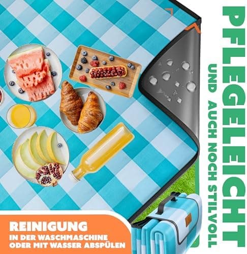 Kesser® Picknickdecke wärmeisoliert für 4-6 Personen - rot, faltbar mit Tragegriff und wasserdichter Unterseite