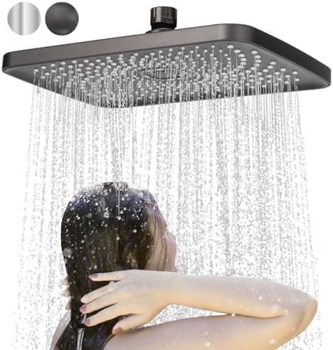10 Zoll Regendusche mit Verstellbarer Brausekopf für Baden im Haus - Edelstahl 304, Antikalkdüsen & Polierter Regendusc