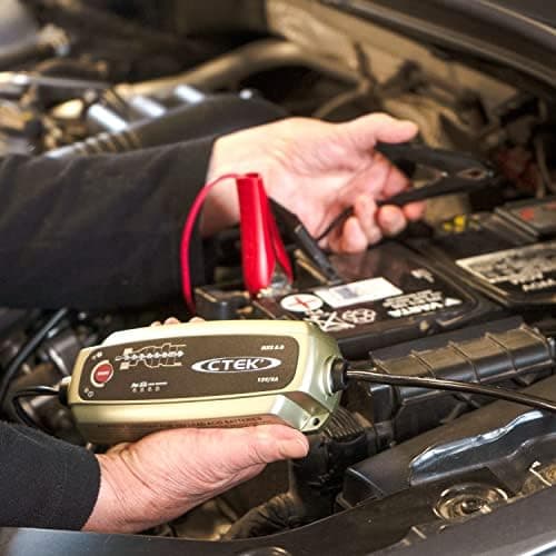 CTEK MXS 5.0 - Temperaturkompensierter Ladegerät Autobatterie für Fahrzeuge und Motorräder mit Intelligenz-, Rekondition