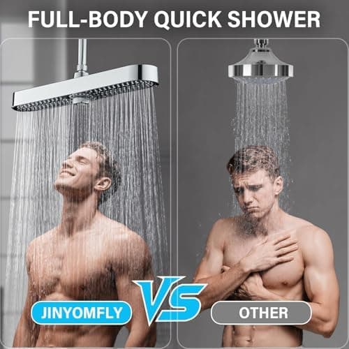 Runder Kopfbrause Regendusche 25CM, Hochdruck Wassersparend, Selbstreinigend (Silber)  
Fester Duschkopf Regendusche Gro