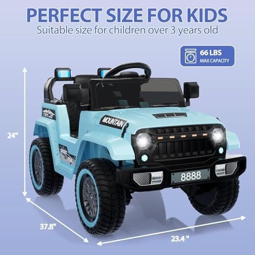 Hausprofi Kinder Elektroauto 12V - Elektroauto für Kinder mit 2,4G Fernbedienung, LED, Bluetooth, Musik - Rot  
Hausprof