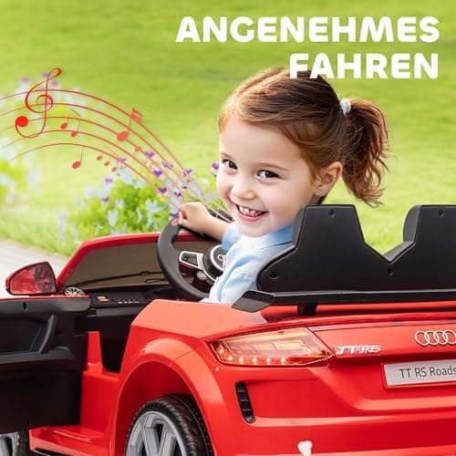 HOMCOM Kinder Elektroauto für 3-5 Jährige mit 2,4 G Fernbedienung, Rot