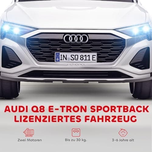 AIYAPLAY Kinder Elektroauto für 3-4 Jahrealte Kinder mit Fernbedienung & MP3 Musik, Weiß