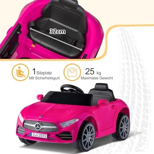 LEADZM Kinder Elektroauto Mercedes Benz CLS 350 - Elektrisch mit MP3, Hupe und LED-Leuchten (CLS Schwarz)