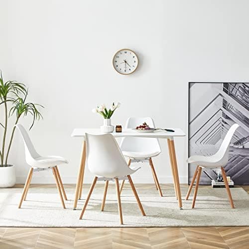Esszimmergruppe Esstisch mit 4 Stühlen Schwarz Tisch+4 Stühle für Küche Esszimmer Wohnzimmer