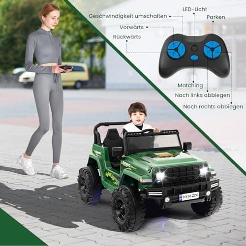COSTWAY 24V Kinder Elektroauto für 3- bis 8-Jährige mit 2,4G-Fernbedienung und Musik (Rot)  
COSTWAY 24V Kinder Elektroa