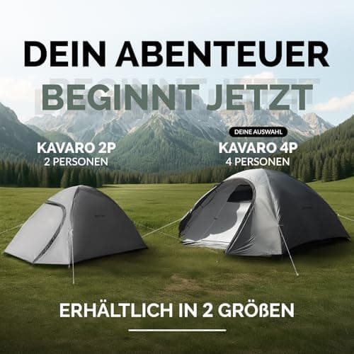 Zelt 2 oder 4 Personen Doppelwandiges Campingzelt mit Mückenschutz ideal für Camping & Festival leicht, faltbar inkl. Tr