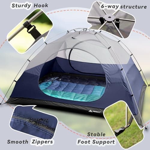 Forceatt 2-4 Personen Zelt Wasserldicht 3-4 Saison Ultraleicht Mit Kleinem Packmaß Für Trekking Outdoor Festival Soforti