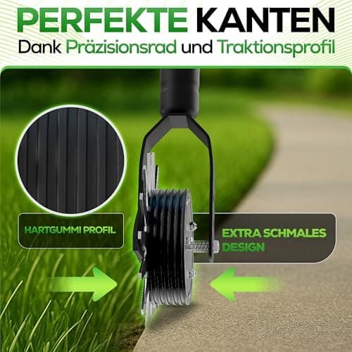 Profi Rasenkantenschneider mit höhenverstellbarem, ergonomischen Stiel | Kantenschneider für Gärten & Parks & perfektes