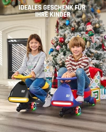 FanttikRide N7 Pro Kinder Elektroauto - Elektrisches Rutschauto für 3-7Jährige - Bluetooth, Pedal, Typ-C Aufladung, Leuc