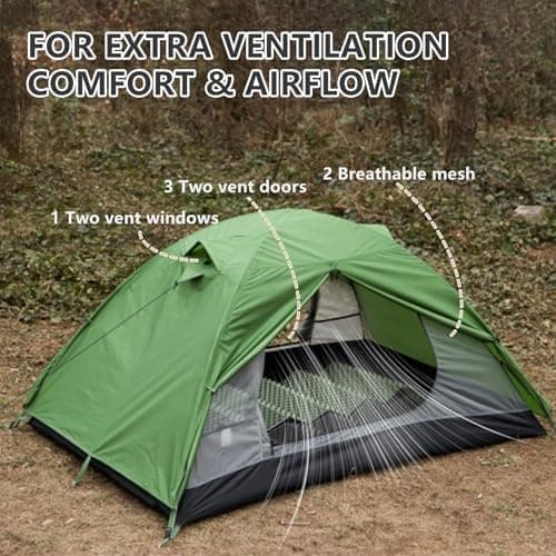 BISINNA 2-Personen-Trekkingzelt | Ultraleicht Wasserdicht & Winddicht | Ideal für Camping & Wandern, beeindruckender Bli