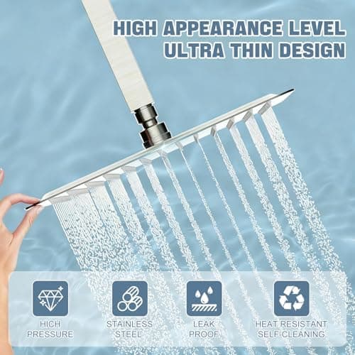 Regenduschkopf Duschkopf Edelstahl 304 360° Verstellbar 30x30cm Rain Shower Head Rainwalddusche