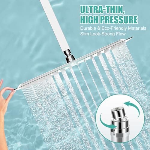 Regendusche Duschkopf 30x30 cm Edelstahl 304 - Quadratische Regenbrause für Badepflichtige in der Badewanne und im Dusch