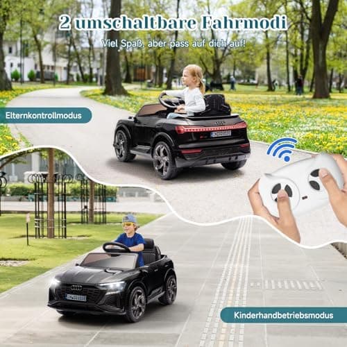 HAUSPROFI Elektro Kinderauto mit Bluetooth für Kinder 3-6 Jahre - Weiß | Sicherheitsgurt, Musik, Fernbedienung