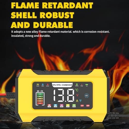 15A Autobatterieladegerät 12V/24V Automatischer Smart Charger Monitor mit LCD-Bildschirm für Auto-Batterien und LiFePO4-