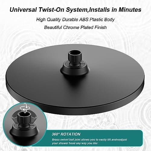 Regenduschkopf YUANNY Wasserspar 10 Zoll Stable ABS Chrom Universal-Kopfbrause Anti-Kalk-Düsen Ø 26 cm