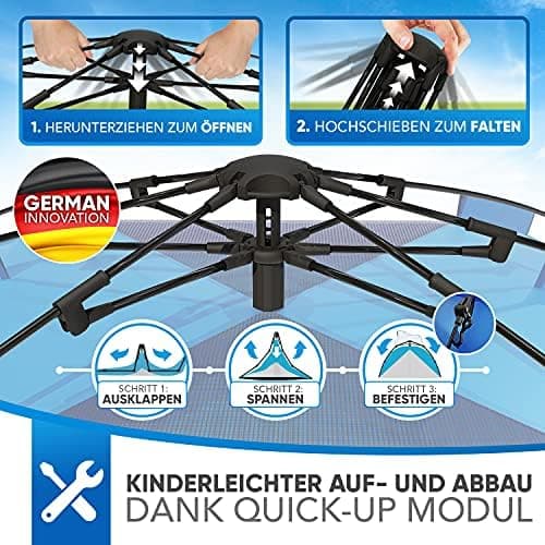 Aretus Wurfzelt 2-4 Personen - 45 Sekunden Aufbaustime - Wasserdicht & Extra Groß - 3 Personen Pop up Zelt
