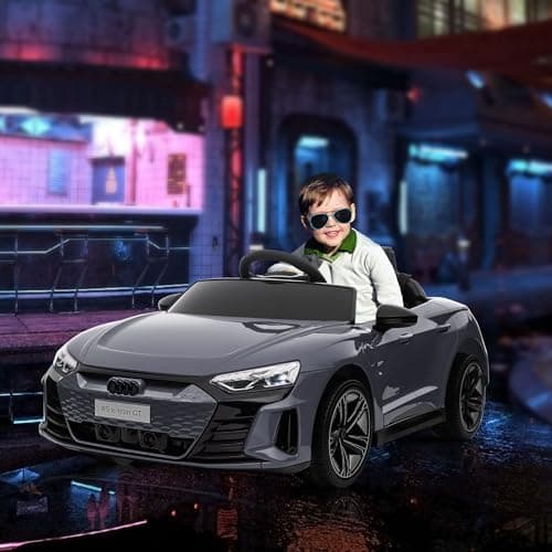 HOMCOM Kinder Elektroauto Weiß für 3-5 Jahrealte Kinder mit 2 Motor, 2,4 GHz Fernbedienung und Sanftstart