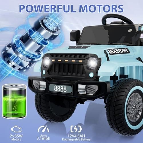 Hausprofi Kinder Elektroauto 12V - Elektroauto für Kinder mit 2,4G Fernbedienung, LED, Bluetooth, Musik - Rot  
Hausprof