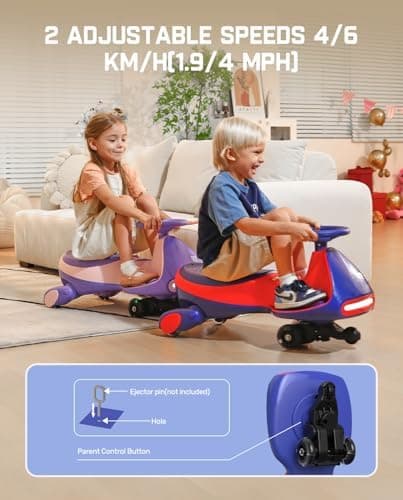 FanttikRide N7 Pro Kinder Elektroauto - Elektrisches Rutschauto für 3-7Jährige - Bluetooth, Pedal, Typ-C Aufladung, Leuc