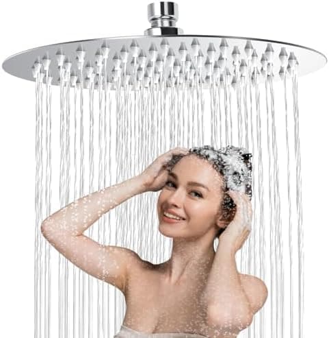 Regendusche 304 Edelstahl Duschkopf Wassersparend mit 90 Anti Kalk Düsen (Square 8 Zoll)  
Wassersparend Regenduschkopf