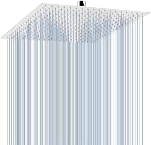Großer Regenbrause Voolan Quadrat Hochdruck Duschkopf 304 Edelstahl, komfortables Duscherlebnis bei niedrigem Wasserdruc