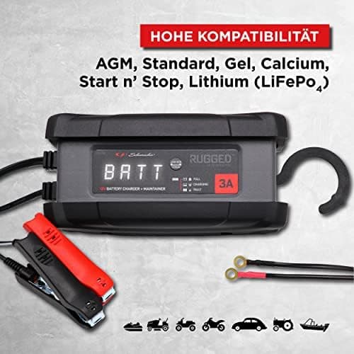 Schumacher Rugged SPX 458 Automatisches und intelligentes Lade- und Erhaltungsgerät - für Motorrad, Auto, Boot, Schutzar