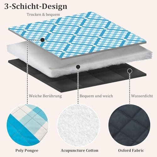 Wasserdichte Picknickdecke XXL Gitter-Grau für Strand und Camping 200x200cm