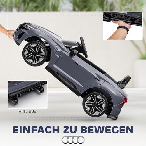 HOMCOM Kinder Elektroauto Weiß für 3-5 Jahrealte Kinder mit 2 Motor, 2,4 GHz Fernbedienung und Sanftstart