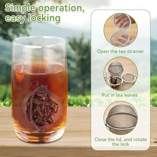 Edelstahl Teesieb 3 Stück, Ideal für Teekannen - Gewürzkugel & Teefilter, 3 Größen