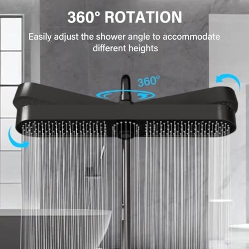 Runder Kopfbrause Regendusche 25CM, Hochdruck Wassersparend, Selbstreinigend (Silber)  
Fester Duschkopf Regendusche Gro