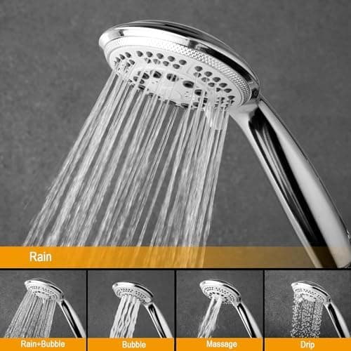 GRIFEMA Wasser Sparsende Regendusche XXL - Hochdruck, 5 Strahlarten, Chrom, G803 Global Recycled Standard