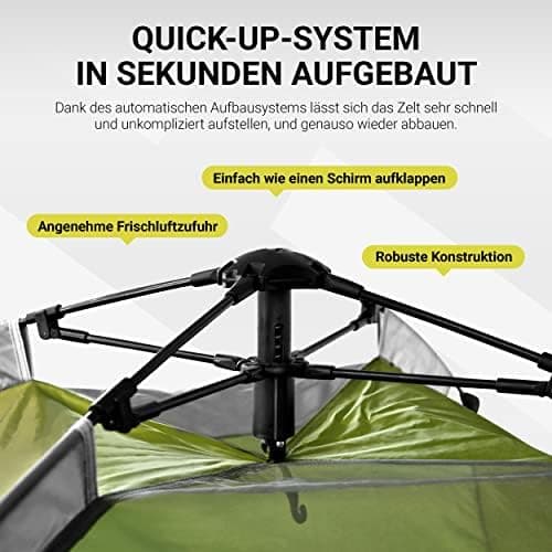 MSPORTS Campingzelt Premium Pop Up Zelt 2-3 Personen für Familien im Freien wasserdicht und winddicht mit Kuppelformspez