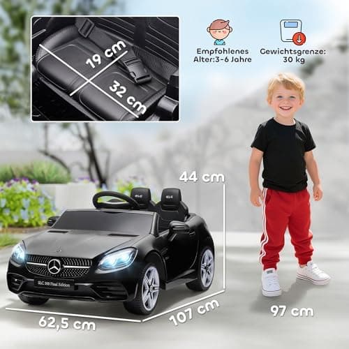 AIYAPLAY Kinder Elektroauto 12V für 3+jährige Kinder mit 2,4 G Fernbedienung und LED-Scheinwerfern