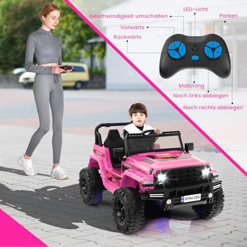 COSTWAY 24V Kinder Elektroauto für 3- bis 8-Jährige mit 2,4G-Fernbedienung und Musik (Rot)  
COSTWAY 24V Kinder Elektroa