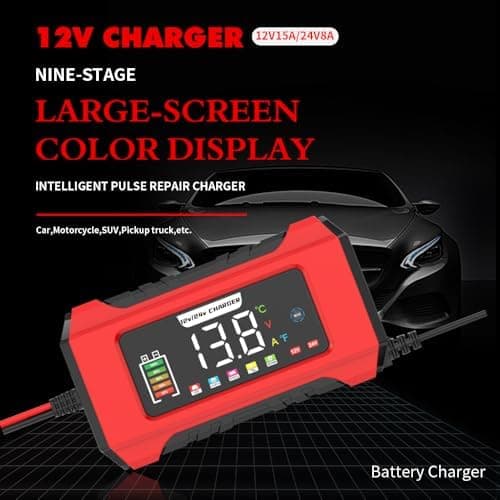 24V 8A/12V 15A Autobatterieladegerät für Auto und LKW, erhaltet und lade automatisch mit 4 Lademodi und 4 In 1 LiFePO4 S