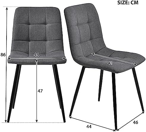 Modern Küchentisch Set 117x68cm mit 4 Schwarzesszimmerstühlen (Schwarz)