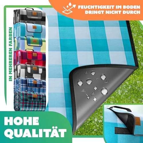 Kesser® Picknickdecke wärmeisoliert für 4-6 Personen - rot, faltbar mit Tragegriff und wasserdichter Unterseite