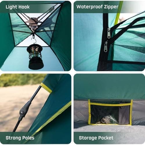 Camping 2 Mann Wasserdichtes Pop Up Zelt 2 Personen Trekking & Festival Igluzelt Sekundenzelt 230x170x135cm Perfekter Wi