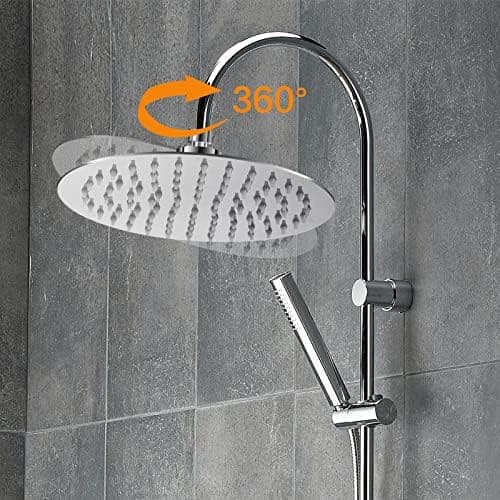 Regendusche 12 Zoll 304 Edelstahl Wassersparend Verstellbar Quadrat Einbau Duschkopf für Bad mit Anti-Kalk-Düsen