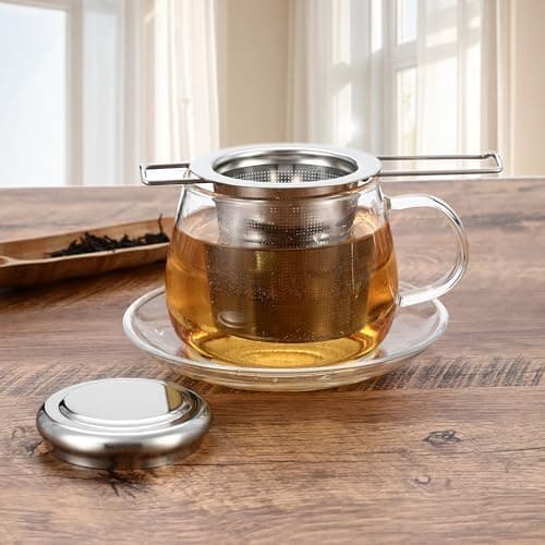 Teesieb Edelstahl 2 Stück Losenteesieb Tasse Filter Klappgriff Deckelóż