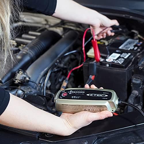 CTEK MXS 5.0 - Temperaturkompensierter Ladegerät Autobatterie für Fahrzeuge und Motorräder mit Intelligenz-, Rekondition