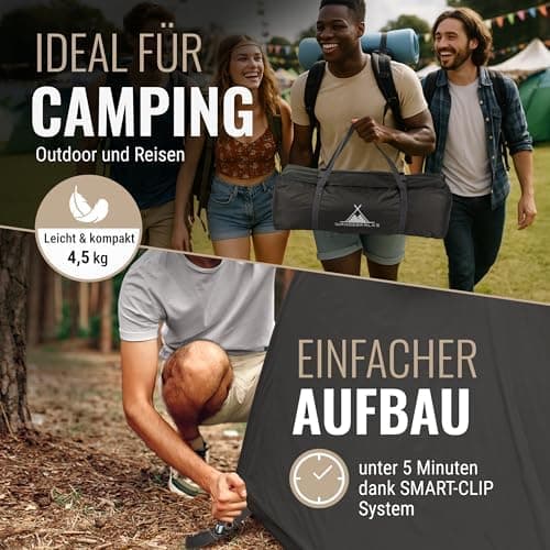 WANDERFALKE® 2-4 Personen Wasserdichtes Zelt |000mm, Ultraleicht & kleines Packmaß, Outdoor Zelte für Campen & Reisen