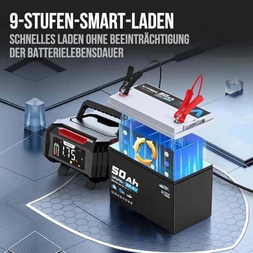 NEXPEAK NC315 15A Autobatterieladegerät - intelligentes Ladegerät für Auto, LKW, Motorrad - 12V/24V LiFePO4 & Blei-Säure
