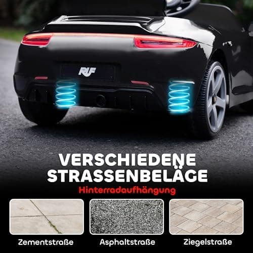 AIYAPLAY Kinder Elektroauto Schwarz für 3-5 Jährige mit Fernbedienung und MP3-Player
