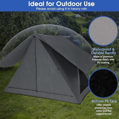 HOMASIS Wasserdichtes Campingzelt für 2–3 Personen
| HOMASIS Pop up Zelt mit Regendach für die Familie
| HOMASIS 360° e