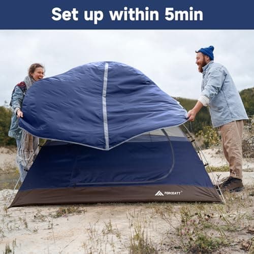 Forceatt Campingzelt 2 bis 3 Personen 4 Jahreszeiten | Ultraleicht für Camping und Rucksackreisen | Doppeltüren, Wasserd