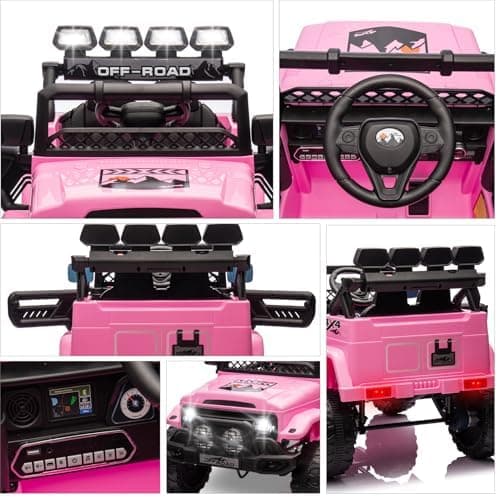 HAUSPROFI Kinder Elektroauto 12V SUV - Realistischer Fahrspaß mit maximaler Sicherheit | 3-Punkt-Gurt, |4G-Fernbedienung