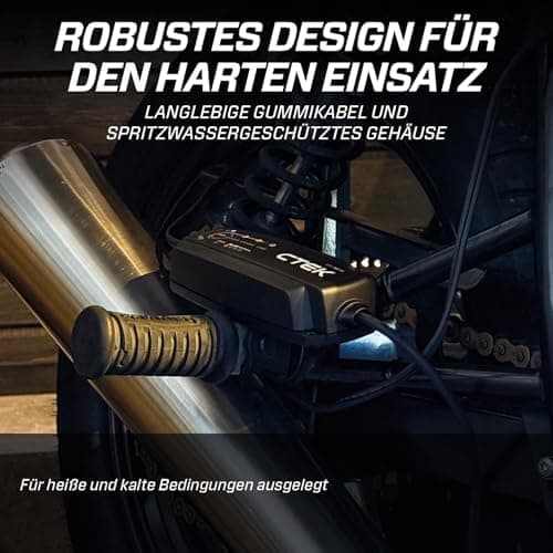 CTEK MXS 5.0 - Temperaturkompensierter Ladegerät Autobatterie für Fahrzeuge und Motorräder mit Intelligenz-, Rekondition